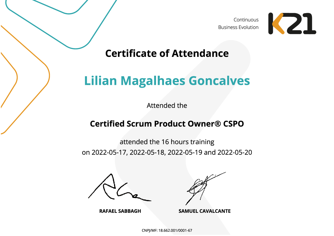 Certificado K21